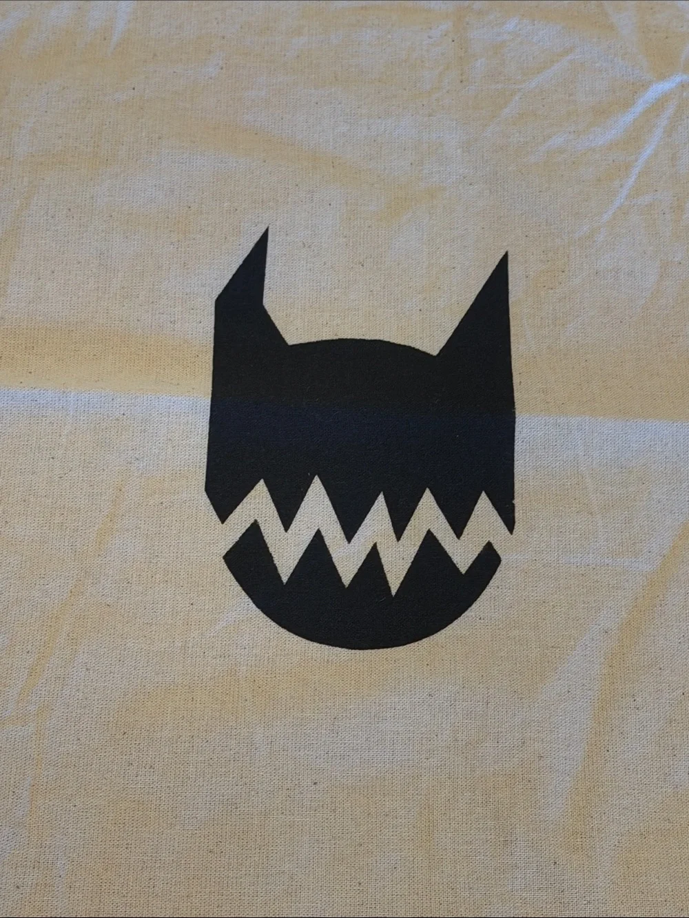 Munster Natural Canvas Tote with Black mnstrkids Logo